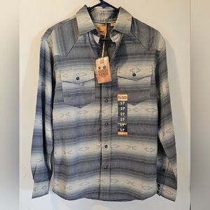 Red Head Ranch Pearl Snap Aztec Western Cowboy Longsleeve Shirt Men's Size Small